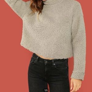 Teddy turtleneck cropped sweater